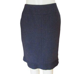 Vintage Chanel 100 Percent Cashmere Knee Length Tweed Brown/Blue Skirt in Sz 40